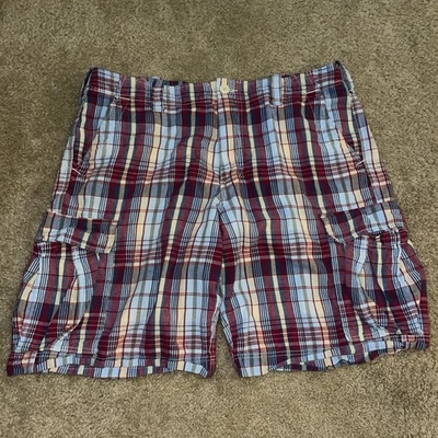Vintage Polo Jeans Company Plaid Cargo Short Size 38 Red Madras Men Ralph Lauren - Image 1 of 4