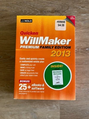 NEW Quicken WillMaker Premium Family Edition 2013 Nolo - Image 1 of 3