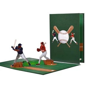 3D Baseball Pop-Up Card Fathers Day Card for Dad Husband Grandpa Travel - Picture 1 of 8