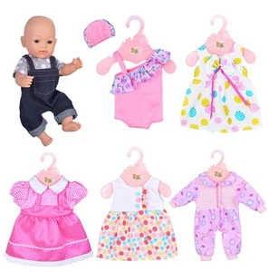 ebuddy 6 Sets Doll Clothes Outfits for 43cm New Born Baby Dolls, 15inch Baby - Picture 1 of 7
