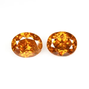 2.01 Ct [2 Pcs Pair] Romantic Oval 6.3 x 6.1 MM 100% Natural Orange Sphalerite ! - Picture 1 of 5