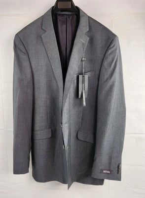 Kenneth Cole Reaction Suit Jacket Mens 44L Grey Striped Slim Fit NWT - Image 1 of 4