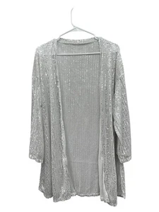 Leichte Langarm glänzende Pailletten Jacke Damen Größe 3XL - Bild 1 von 3