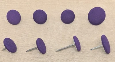 Cadburys Purple Polycotton Nail Back Buttons - Various Sizes Available - Image 1 of 2