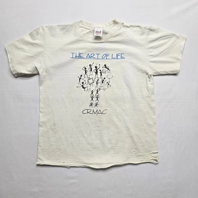 Vintage Art Of Life Tee CRMC Distressed Graphic White Large Tee 90s VTG - Image 1 of 4