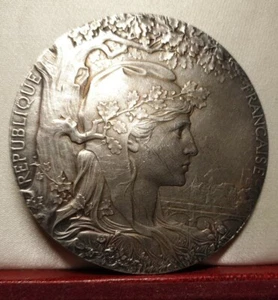 1900 ESPOSIZIONE UNIVERSALE BRONZO OLIMPICO 63mm MEDAGLIA D'ARTE di CAPPELLANO - Foto 1 di 5
