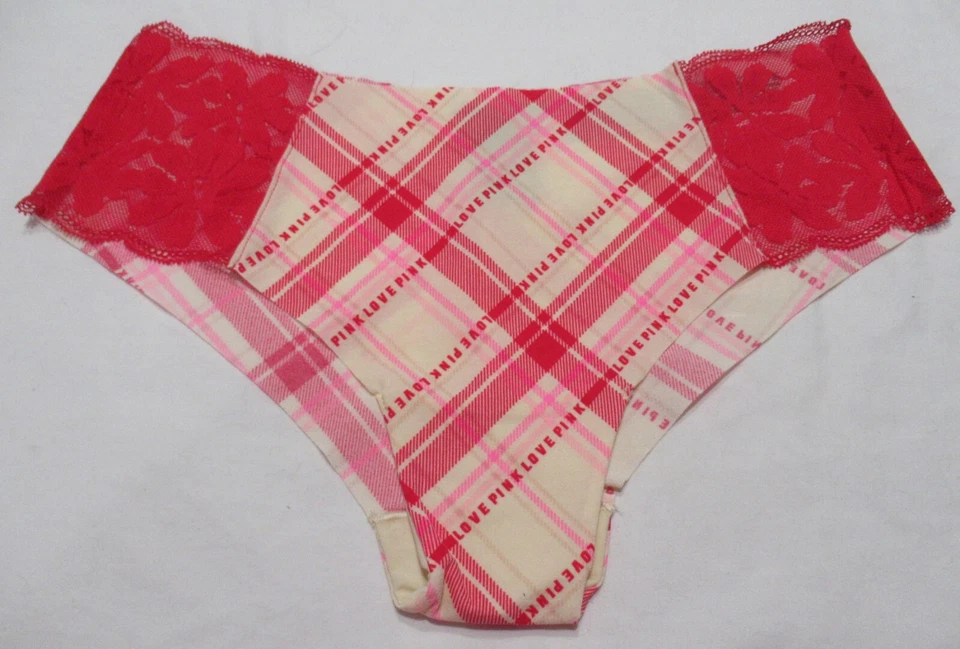 Pink by Victoria's Secret Panty Underwear NO-SHOW LACE TRIM CHEEKSTER Size Large - Image 1 of 1