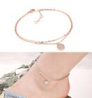 14K RoseGold Daily Cubic Ball Chain Anklet