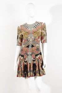 ALEXANDER McQUEEN 100% Silk Multicolor Dress Size 40 - Picture 1 of 19