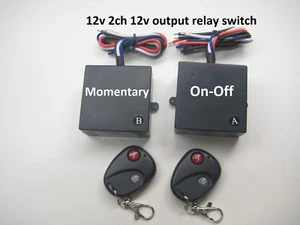 MSD 12v DC 15A 315mhz 1ch on off 1ch momentary 2 remote control key fobs RS12 - Picture 1 of 3