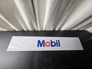 Mobil Gas Pump Advertising Plastic Sign Flat 24 13/16" X 4 3/4" - Picture 1 of 6