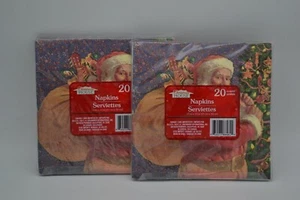 Set of Christmas House Santa and Toy Sack Napkins 20 count each 13 x 13 inch - Picture 1 of 6