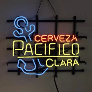 Cerveza Pacifico Glass Neon Sign Beer Bar Pub Wall Decor Artwork Gift 20"x16" - Picture 1 of 4