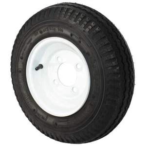 4.80X8 GlobalTrax Trailer Tire LRC on 4 Bolt White Wheel - Picture 1 of 4