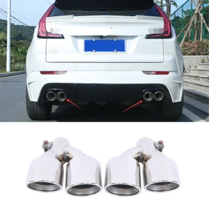 For Cadillac XT4 2019-2021 Chrome Stainless Rear Tail Exhaust Muffler Tip Pipe - Picture 1 of 7