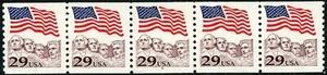 Flag Over Mount Rushmore Strip of 5 PNC5 PLATE 6 MNH Scott's 2523 - Picture 1 of 2