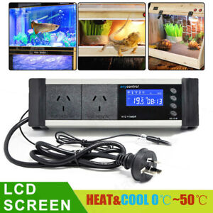 LCD Reptile Digital Thermostat Aquarium Temp Timer Cooling Heating Controller AU