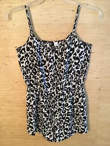 Women's Divided H&M Black/White Animal Print w/Spaghetti Straps Romper Size 40 - Picture 1 of 8