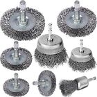 Wire Brush Wheel Cup Brush Set 8 Piece 1/4Inch Hex Shank Coarse Crimped Carbo...