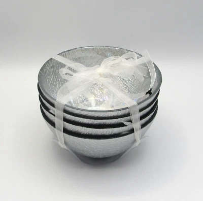 AKCAM SILVER SOUP CEREAL BOWLS SET OF 4 NEW - Image 1 of 4