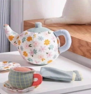 Pillowfort Tea Party Play Set 7 Pc NWT- Kids Interactive Play Tea Party Plush - Picture 1 of 10