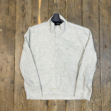 Nautica Sweatshirt Y2K Vintage Half-Zip High Neck Jumper, Grey, Mens Small
