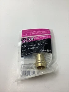 QTY 5 Apollo 1/2 inch Brass PEX-A Barb x 1/2 inch Press Adapter EPXPR1212 - Picture 1 of 6