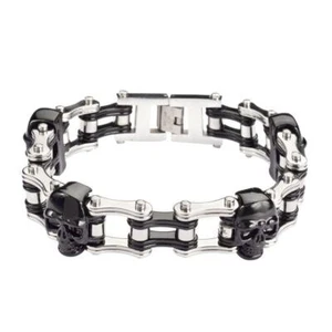 16mm Stainless Steel Motorcycle Skull Bike Chain Bracelet 73 - Picture 1 of 2