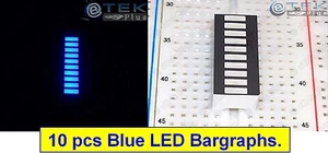 10x BLUE LED BARGRAPH 10-Segs Black Face (for Arduino LED VU Audio Meter) - USA - Bild 1 von 7