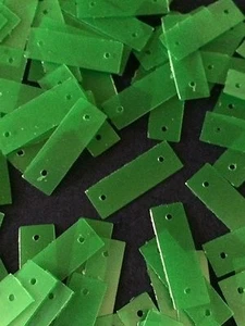 Sequins Rectangle Grass Green Pearl 18mm 3/4inch Baguette Read Description - Picture 1 of 1