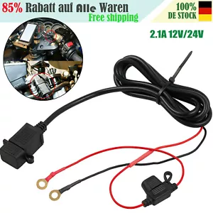 2.1A Motorrad USB Ladegerät Steckdose Buchse Power Adapter Wasserdicht 12V-14V - Bild 1 von 12