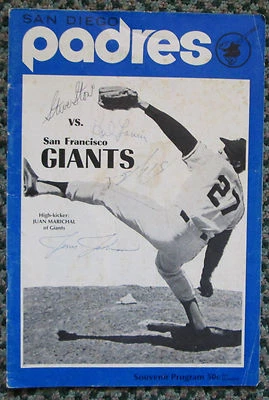 Programa de autógrafos de los Gigantes de San Francisco 1971 de colección Bobby Bonds Stone 4 firmado Foto 1 de 4