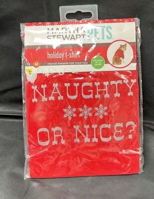 Праздничная футболка Martha Stewart pets озорной или красивый дизайн средний размер - Изображение 1 из 3