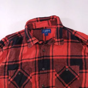 Arizona Jean Co Buffalo Check Flanella Camicia Manica Lunga Uomo Taglia Media M Rosso - Foto 1 di 7