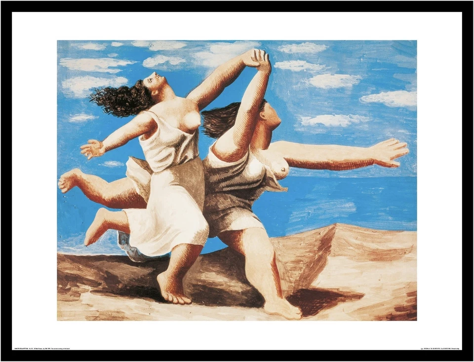 Pablo Picasso Poster Kunstdruck im Rahmen Two women running on the beach 60x80cm - Bild 1 von 1