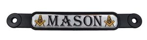 Mason Masonic Flag Emblem Screw On Car License plate Decal badge - Foto 1 di 4