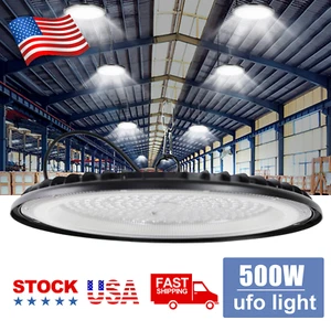 500W Super Bright Warehouse LED UFO High Bay Lights Factory Shop GYM Light Lamp - Picture 1 of 19