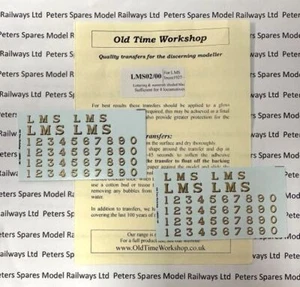 Old Time Workshop LMS02/00 LMS Lettering And Numbering Shaded Black Decals OO - Picture 1 of 1