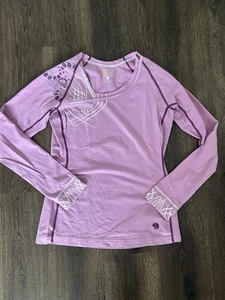 MOUNTAIN HARDWEAR Size M Womens Purple Stretch Long Sleeve Athletic T-Shirt NEW - Picture 1 of 6