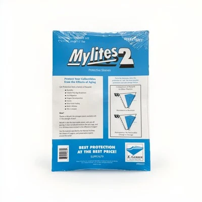 E. GERBER PRODUCTS 50 Mylites 2 Mil Mylar Magazine Bags Archival Magazine Mylar Sleeves E. Gerber