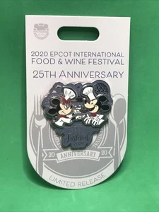 Disney Pin 2020 Epcot Food & Wine Festival 25th Anniversary Mickey Limited Rel. - Picture 1 of 4