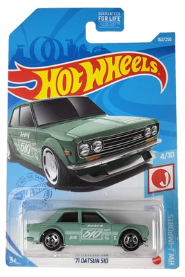 Hot Wheels 2021 J-Imports • '71 Datsun 510 • Seafoam Green 1:64 Diecast Car - Image 1 of 3