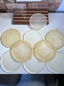 Vintage Tupperware Plastic Lids 8x 6” Round Ones - Picture 1 of 4