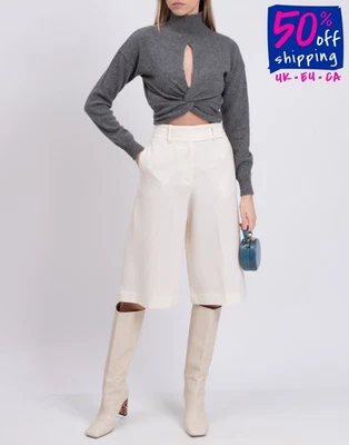 PVP €790 GIAMBATTISTA VALLI Jersey de Angora y Lana IT42 US6 UK10 M Gris Retorcido Foto 1 de 4