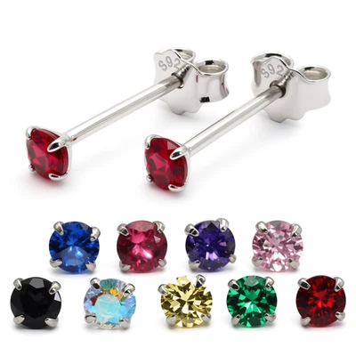 Mini Ohrringe Ohrstecker aus 925 Silber mit 2,5mm Zirkonia für Damen Stecker - Bild 1 von 4