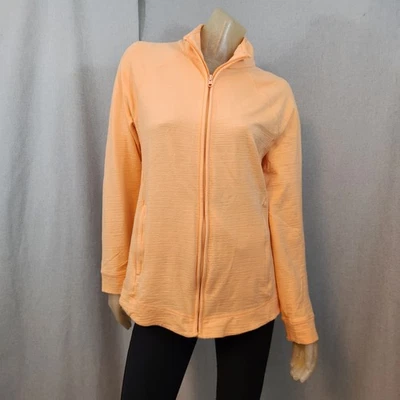 Jaqueta Talbots laranja colarinho manga longa zíper frontal completo pista roupa ativa GRANDE - Imagem 1 de 4