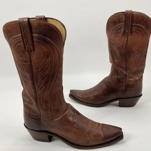 Lucchese 1883 Leder Breanna Handarbeit brüniert braun Westernstiefel Damen 8 B - Bild 1 von 23