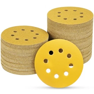 5 Inch 320 Grit Sanding Discs 100PCS Hook and Loop Sandpaper for Orbital Sander - Picture 1 of 8
