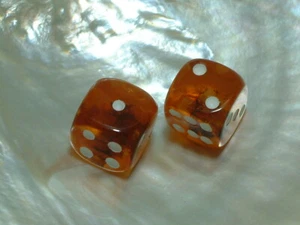 2 Bernstein Würfel - Backgammon - Tavla - Gesellschafts-Spiele - 17 x 17 - AMBER - Bild 1 von 11
