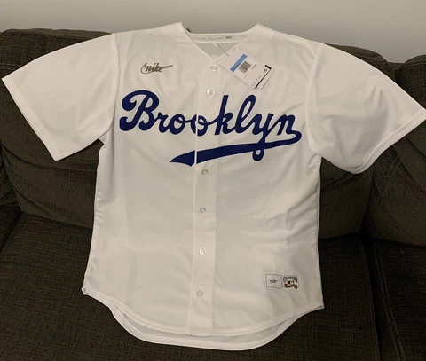 Nike Brooklyn Dodgers JACKIE ROBINSON Baseball JERSEY Men’s Size: Medium Cover